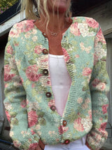 Vert avec des roses